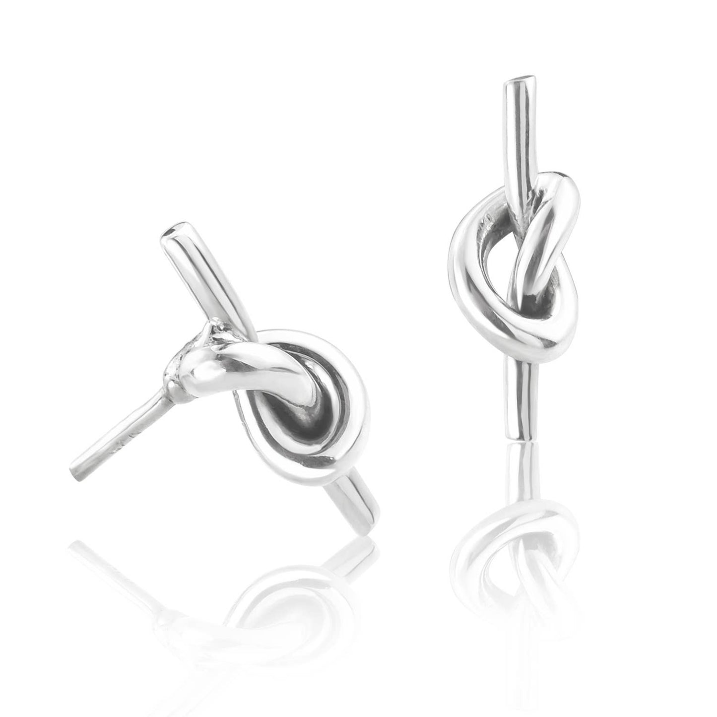 Sterling Silver Knotted Tube Earrings