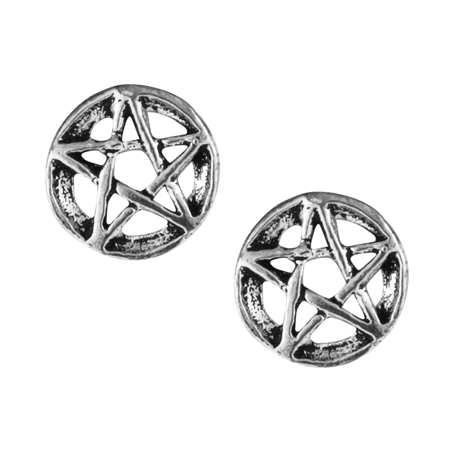 Sterling Silver Pentagram Studs