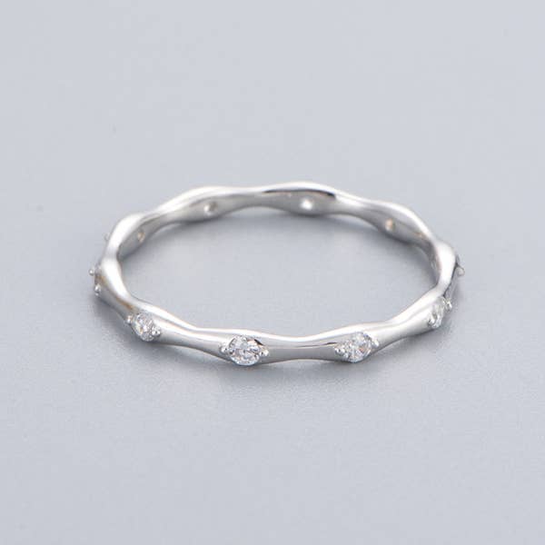 Women's Organic Diamond Eternity Wedding Band