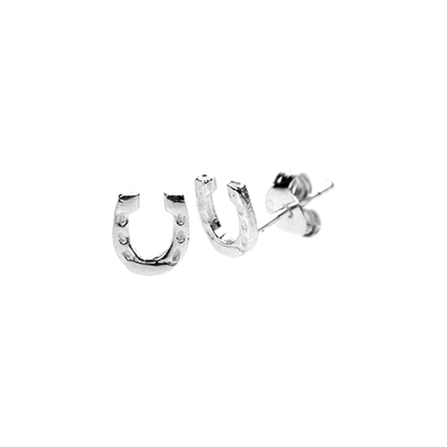 Sterling Silver Matilda lucky horseshoe studs