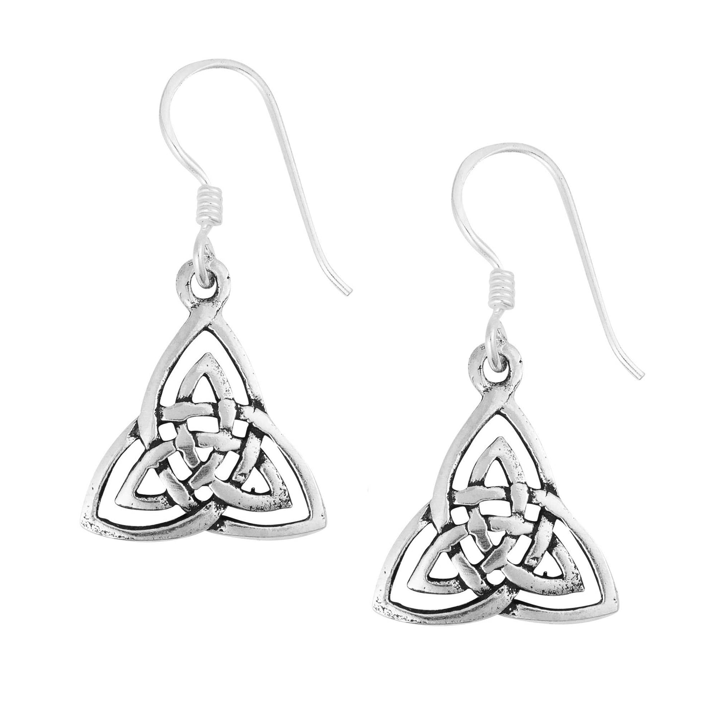 Sterling Silver Triple Triquetra Goddess Earrings