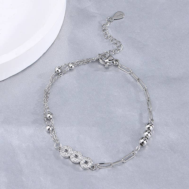 Sterling Silver Coin Bracelet