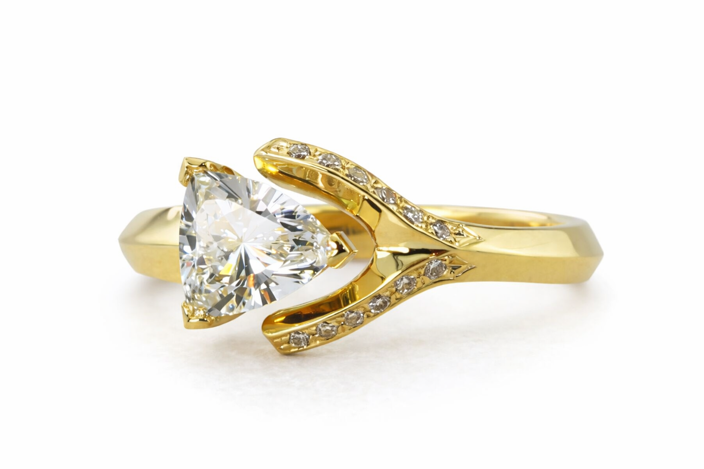 Trillion Solitaire Pavé Women Ring