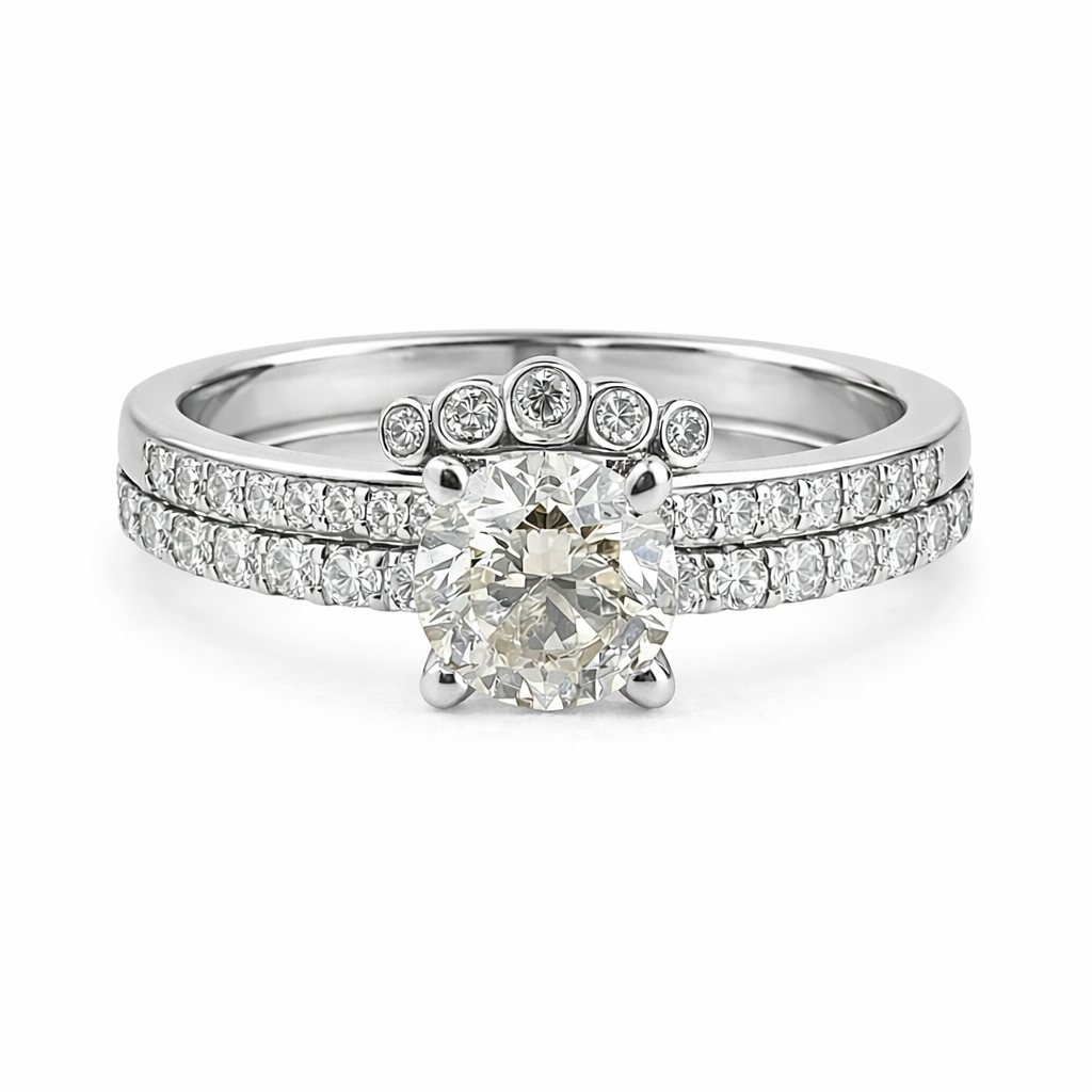 Classic Pavé Solitaire Women Ring