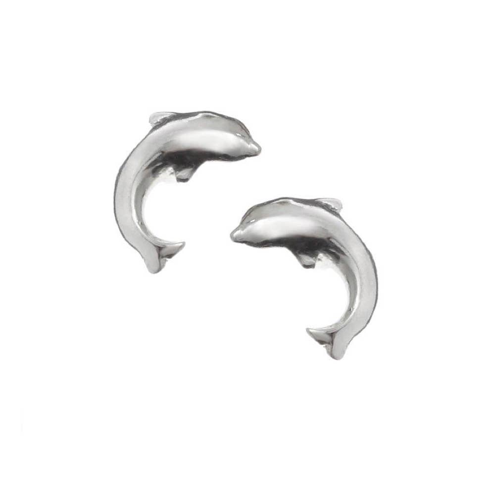 Sterling Silver Dolphin Studs