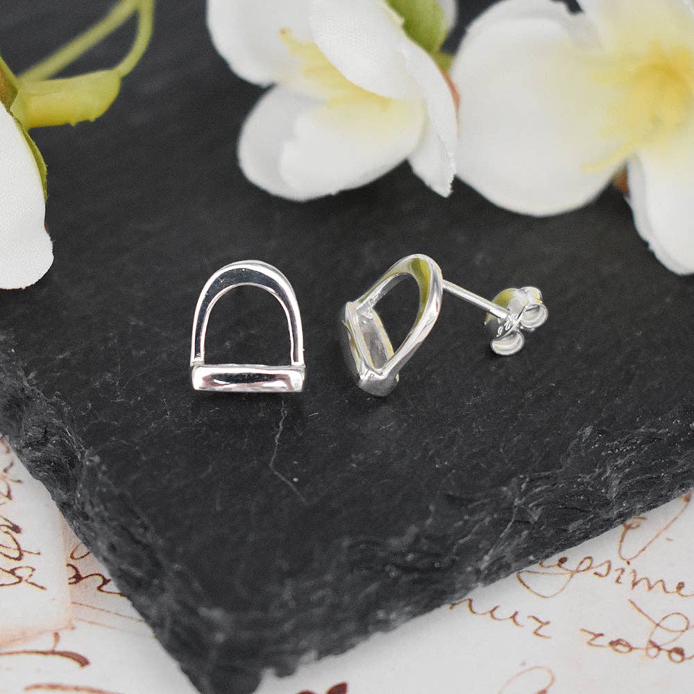 Sterling Silver Cavelli stirrup studs