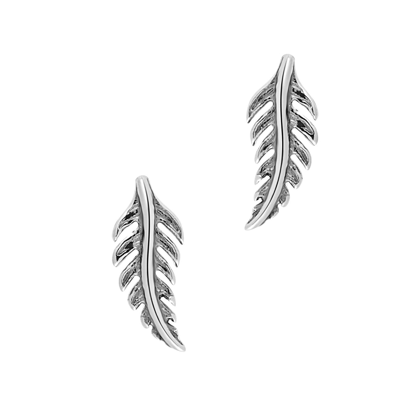 Sterling Silver Feather Studs