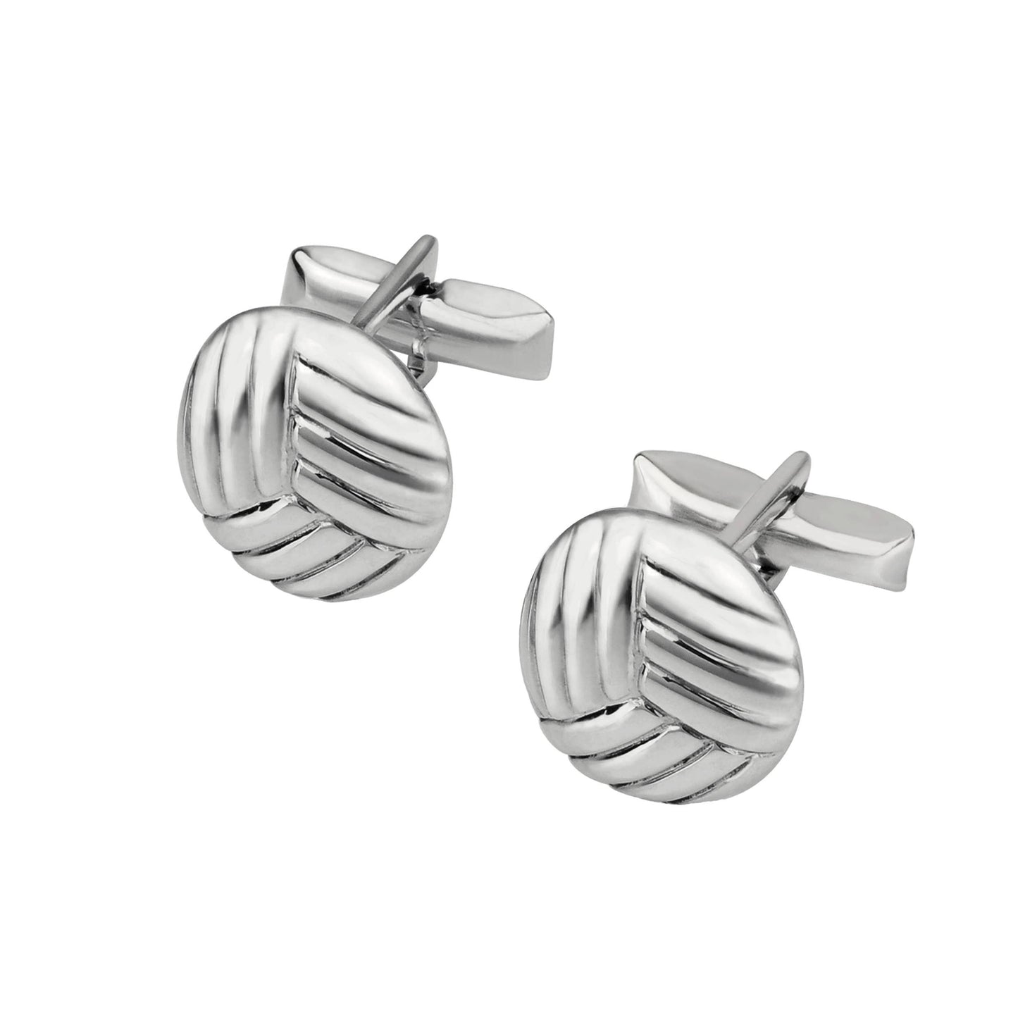 Detailed Circular Cufflinks in Sterling Silver