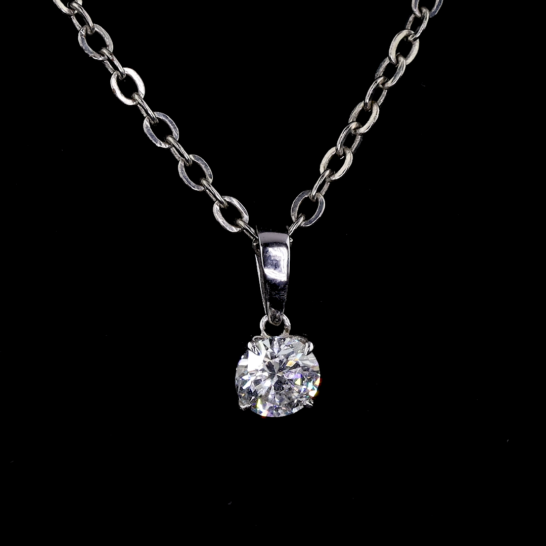 Round Solara Mini Pendant – White Gold