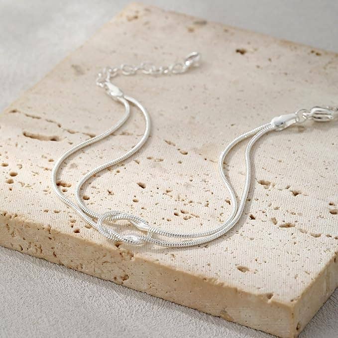 Sterling Silver Love Knot Infinity Bracelet