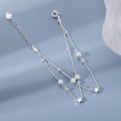 Sterling Silver Moon & Star Bracelet