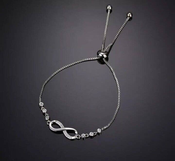 Sterling Silver Infinity Studded Bracelet