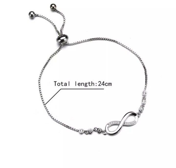 Sterling Silver Infinity Studded Bracelet