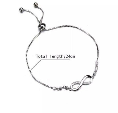 Sterling Silver Infinity Studded Bracelet