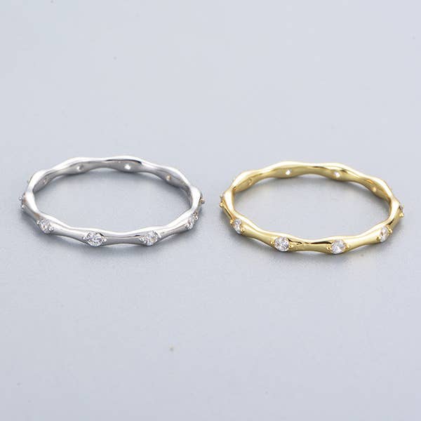 Women's Organic Diamond Eternity Wedding Band