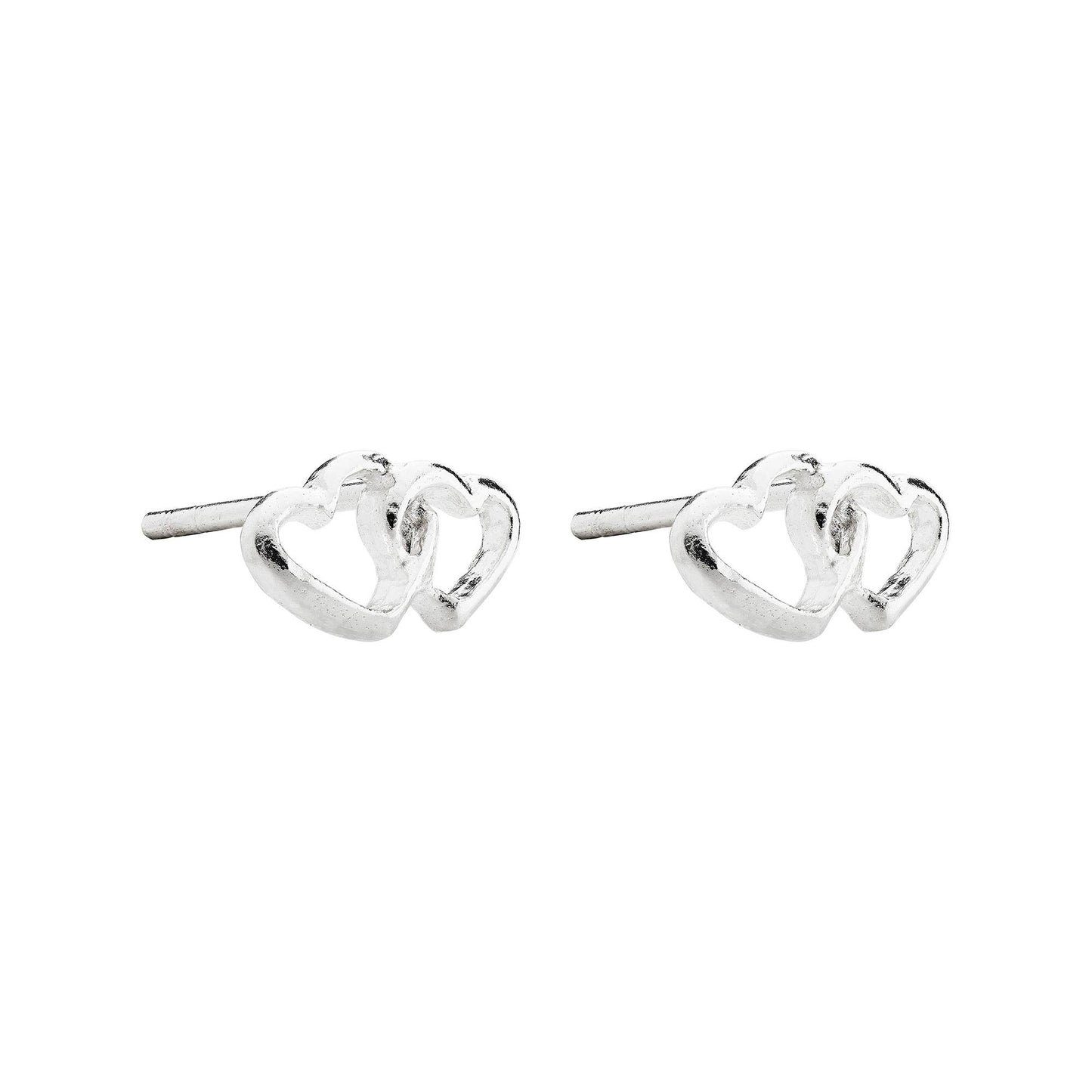 Sterling Silver Double Heart Studs