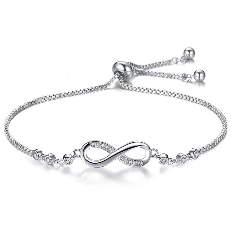 Sterling Silver Infinity Studded Bracelet