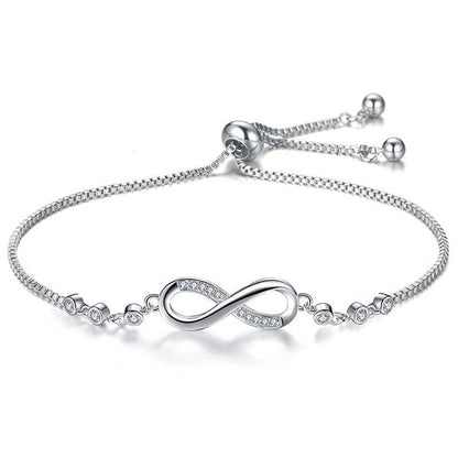 Sterling Silver Infinity Studded Bracelet