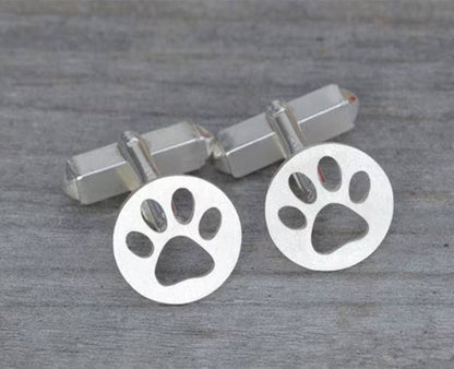 Paw Print Cufflinks in Sterling Silver