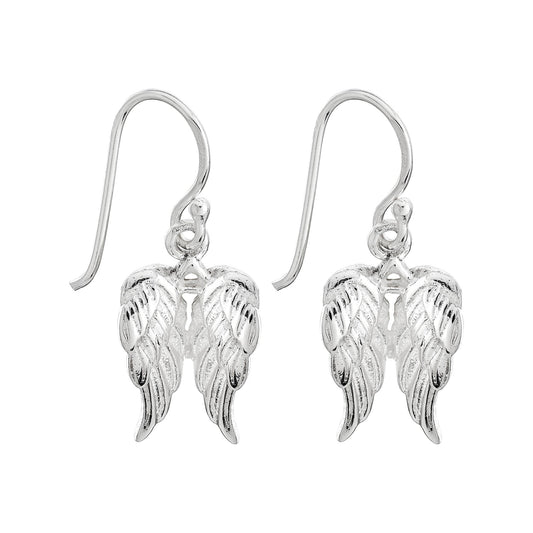 Sterling Silver Double Angel Wing Earrings