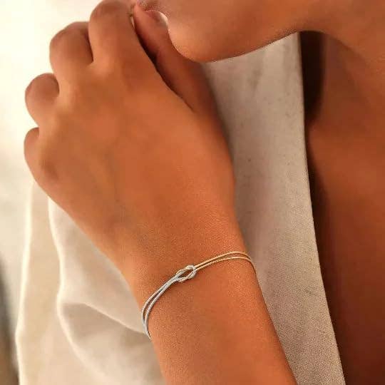 Sterling Silver Love Knot Infinity Bracelet
