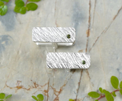 Hammered Cufflinks in Sterling Silver