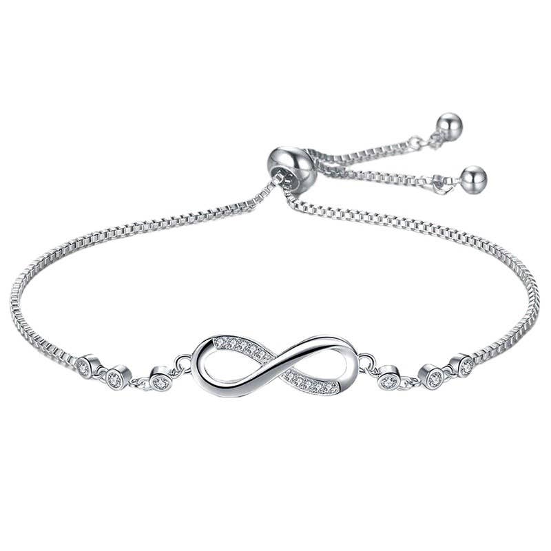 Sterling Silver Infinity Studded Bracelet