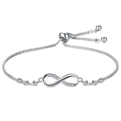 Sterling Silver Infinity Studded Bracelet