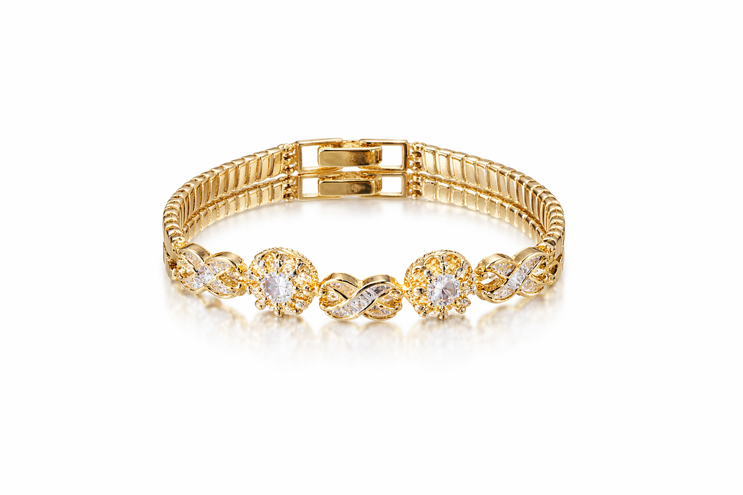 Floral Diamond Link Bracelet