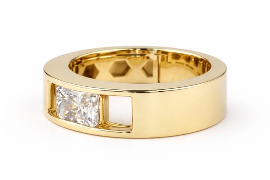 Men's Minimalist Diamond Wedding Band