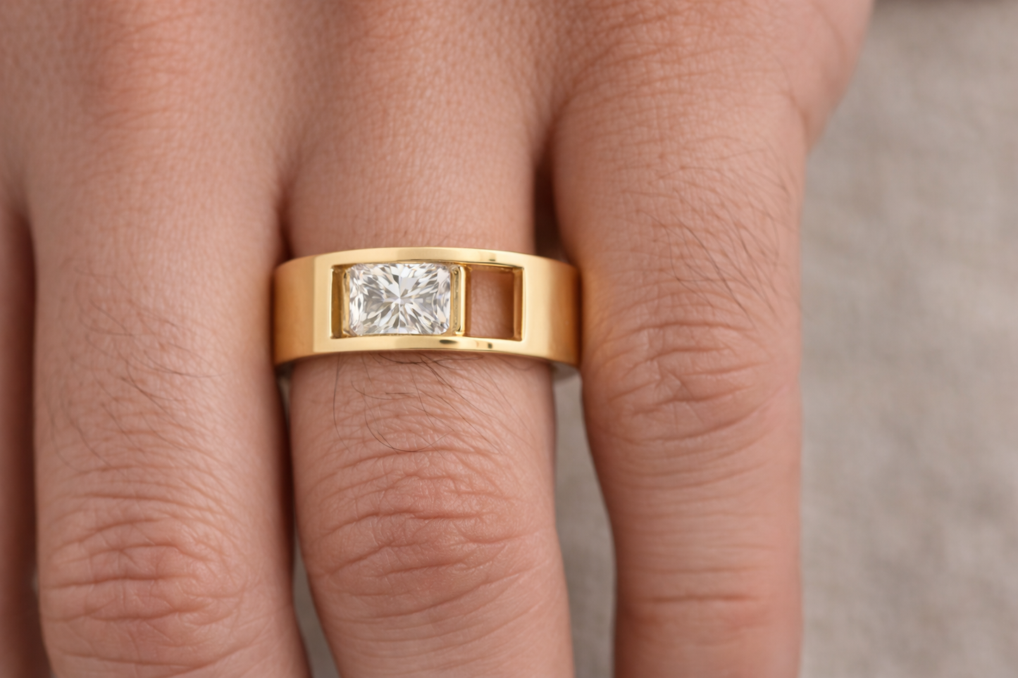 Men's Minimalist Diamond Wedding Band