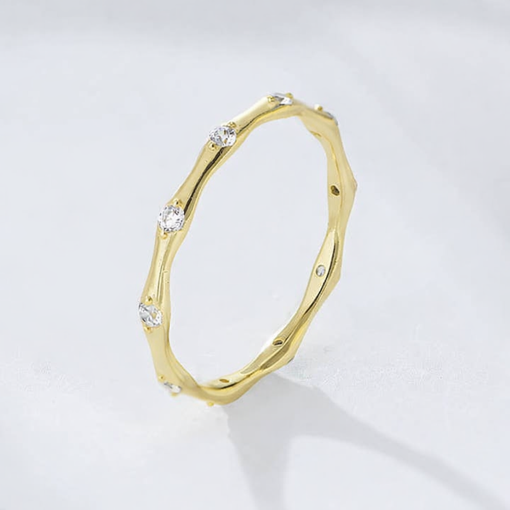 Women's Organic Diamond Eternity Wedding Band
