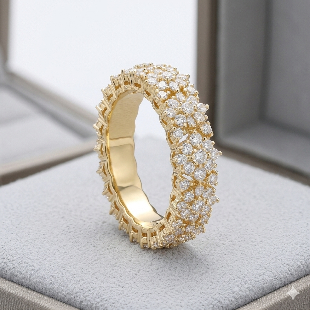 Women's Floral Radiance Diamond Wedding Band