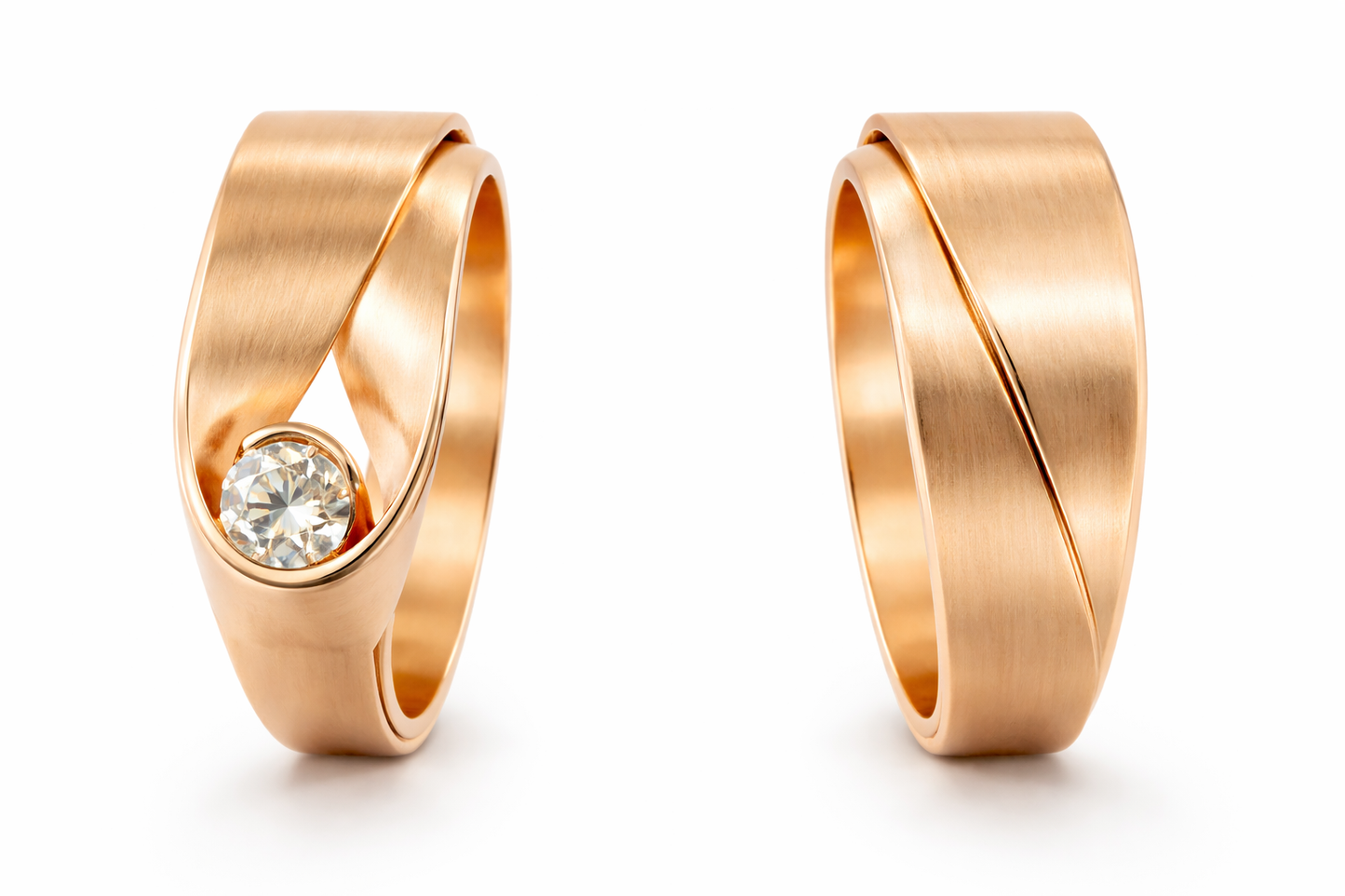 Round Diamond Sculpted Band