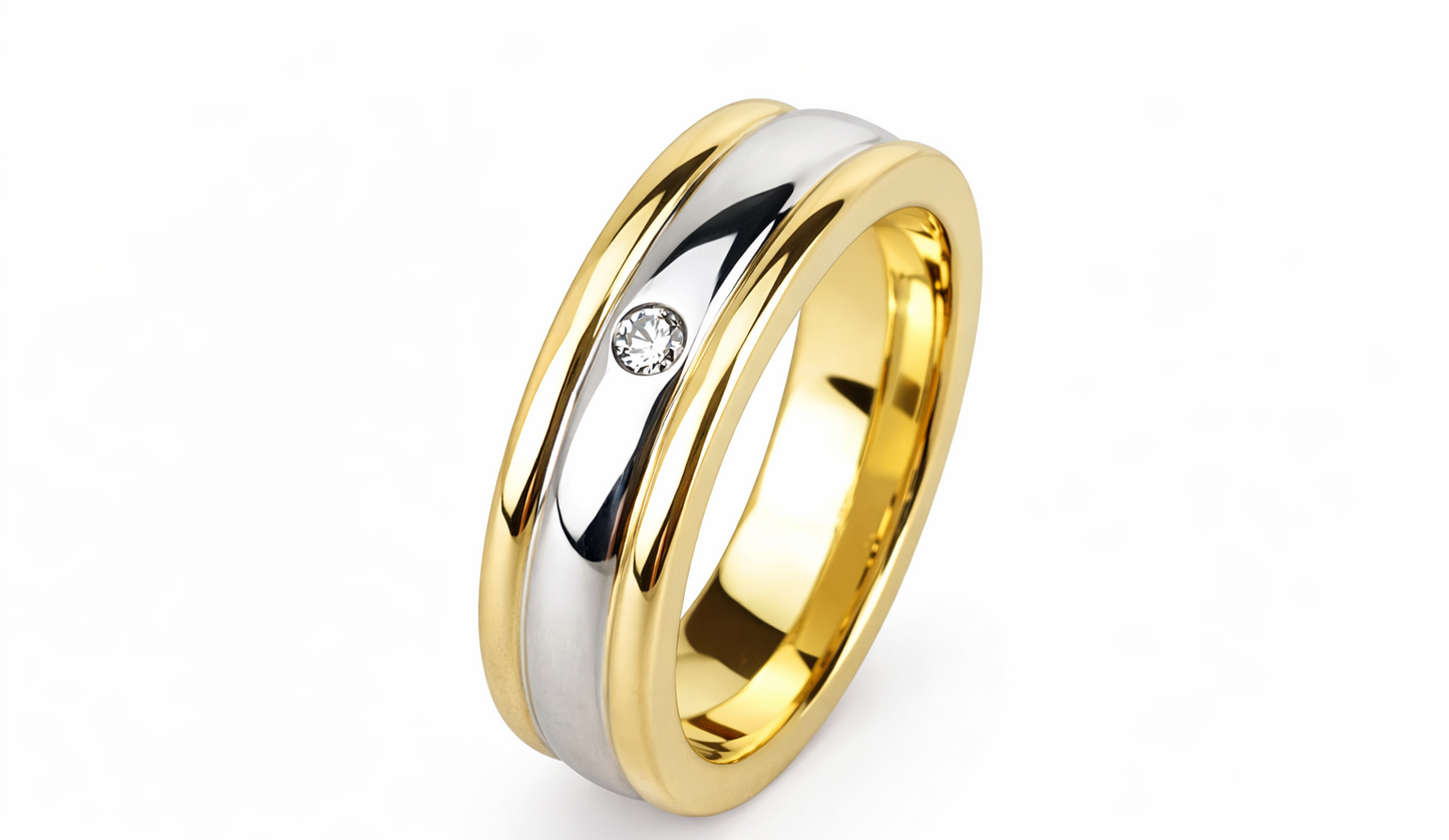 Two Tone Diamond Band