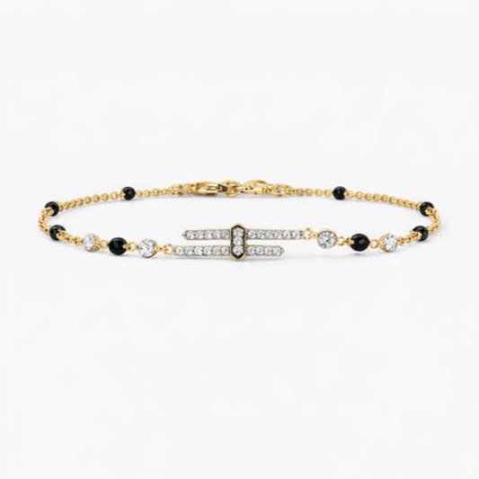 Elegant Double Bar Mangalsutra Bracelet
