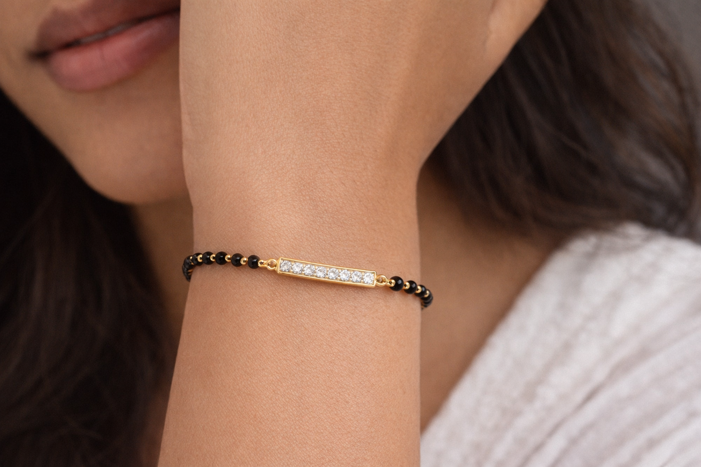 Diamond Bar Mangalsutra Bracelet