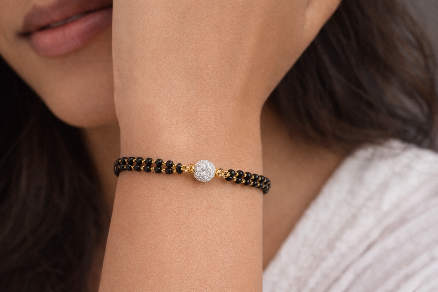 Elegant Diamond Bead Bracelet