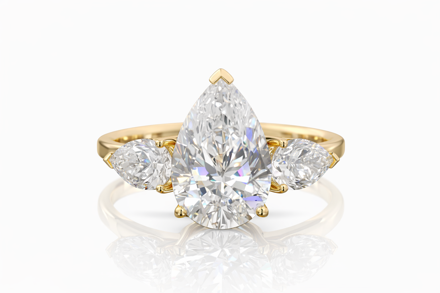 Pear Trinity Three Stone Women Ring – Glitz and Grace Ltd.