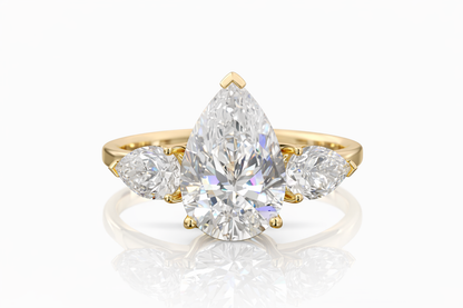 Pear Trinity Three Stone Women Ring