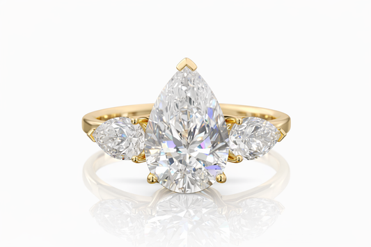 Pear Trinity Three Stone Women Ring