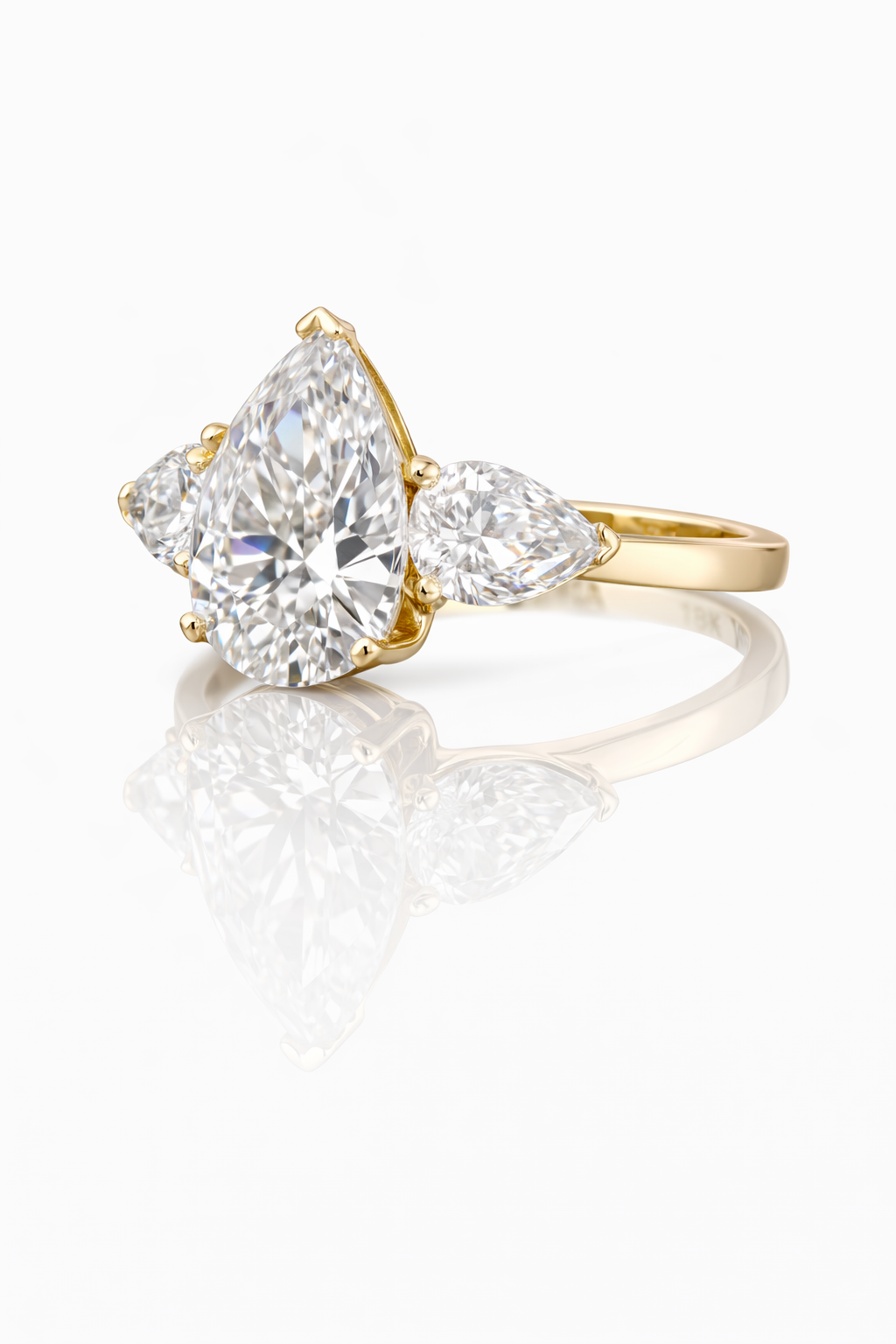 Pear Trinity Three Stone Women Ring