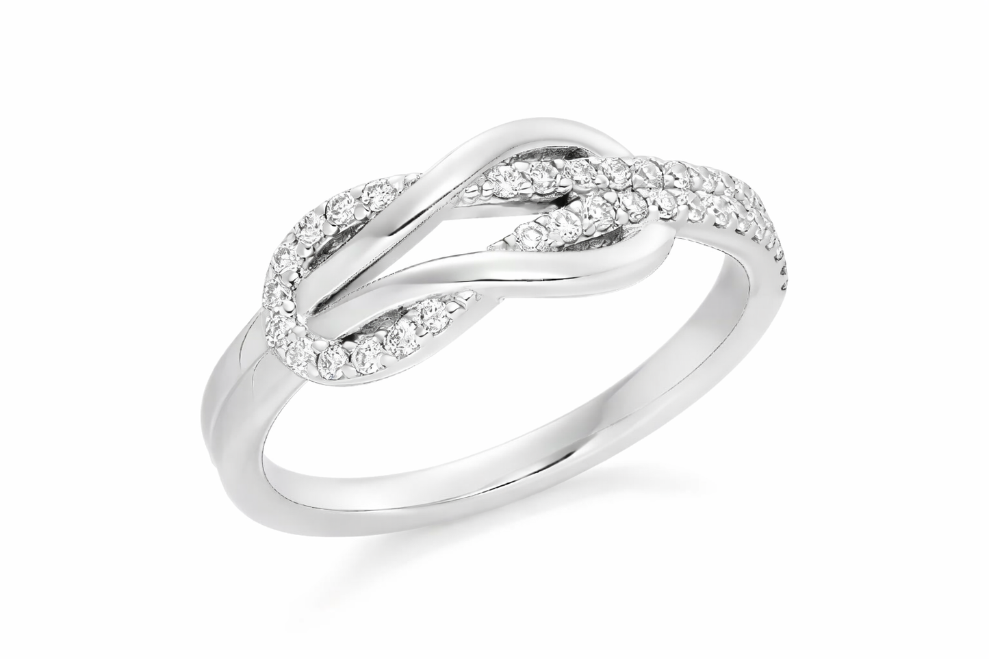 Intertwined diamond infinity Women Ring