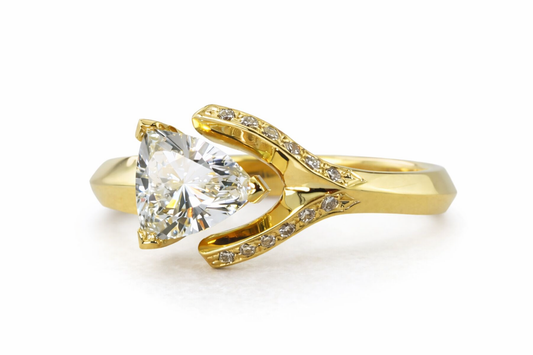 Trillion Solitaire Pavé Women Ring