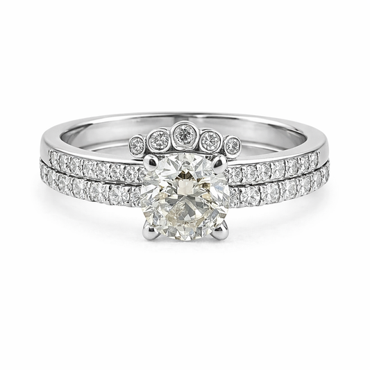Classic Pavé Solitaire Women Ring