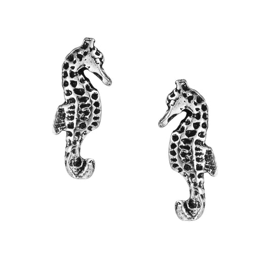 Sterling Silver Seahorse Studs