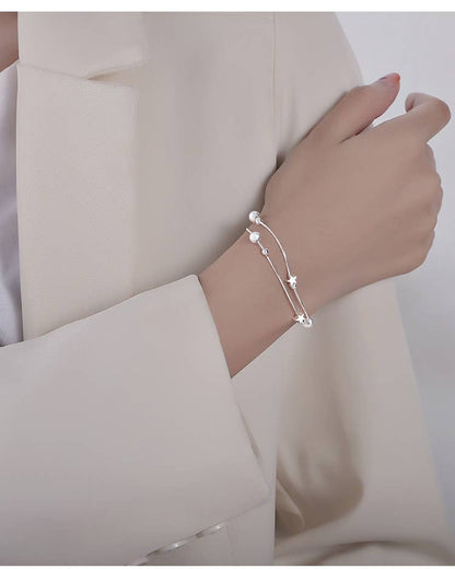 Sterling Silver Moon & Star Bracelet