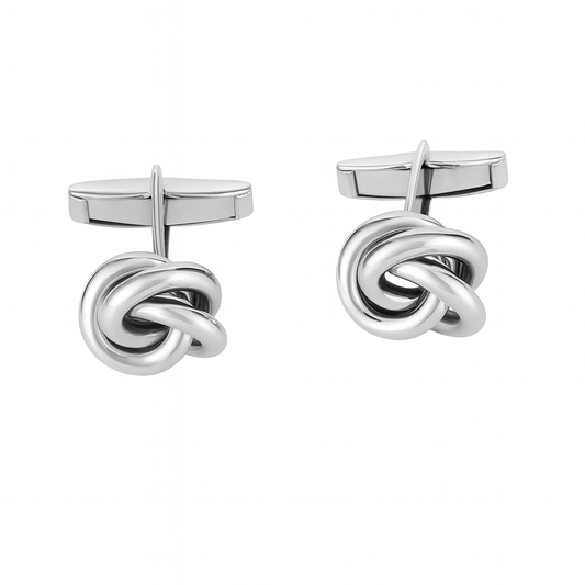 Tubed Circular Cufflinks in Sterling Silver