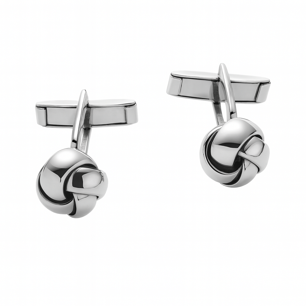 Knotted Cufflinks in Sterling Silver