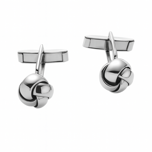 Knotted Cufflinks in Sterling Silver